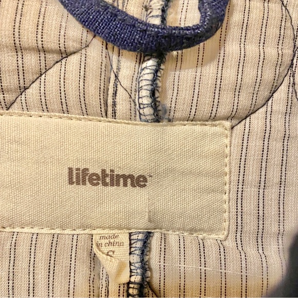 Quilted cotton linen lined workwear navy button up chore jacket Small - Picture 4 of 8